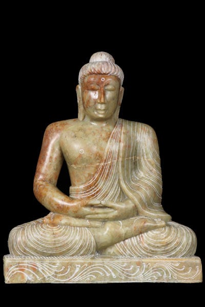 Meditating Marble Buddha Statue 11"